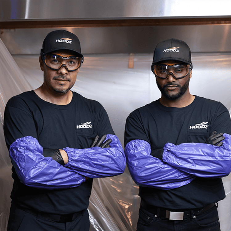HOODZ Techs with Protective Coverings