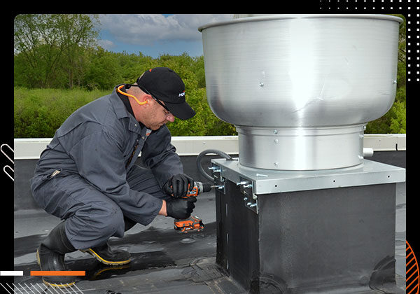 HOODZ Commercial Kitchen Exhaust Fan Hinge Kit Installation