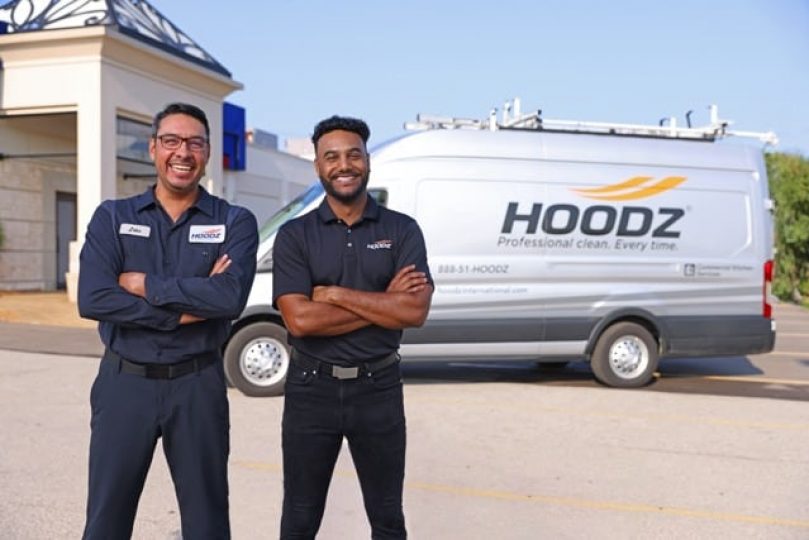 hoodz techs in front of van